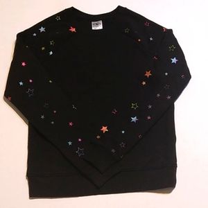 Girls Black AthleticWorks Sweater with Stars on Sleeve Size L/G (10-12y). GenWrn